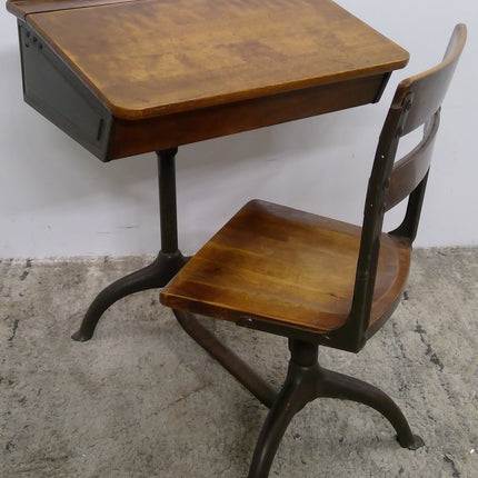Vintage Industrial Child's School Desk