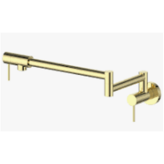 Polished Gold Single Handle Wall-mount Pot Filler Kitchen Faucet