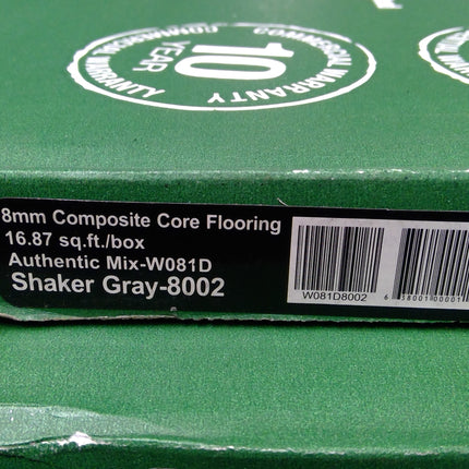 100 Square Feet of Shaker Gray Composite Core LVT Click Flooring (6 Boxes)