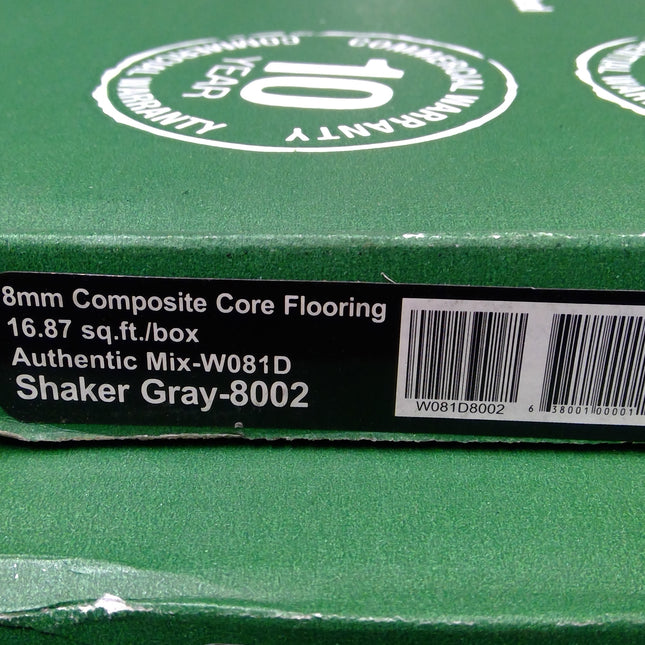 100 Square Feet of Shaker Gray Composite Core LVT Click Flooring (6 Boxes)