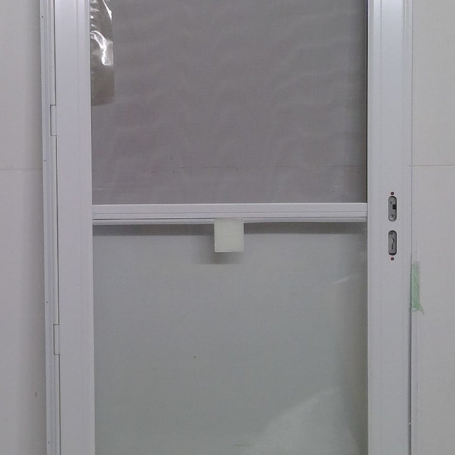 36" x 79" White Storm Door with Retractable Screen
