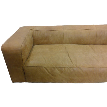 92" Rawhide Tan Leather Sofa (Added 08/01/2026)