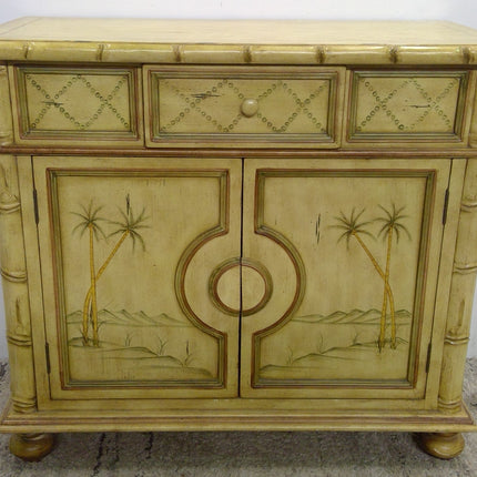 Decorative Faux Bamboo Palm Tree Sideboard Cabinet 39 Inches Wide