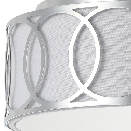 2-Light 12.25" Chrome Flush Mount Ceiling Light