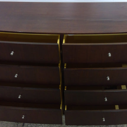 Dark Wood Eight-Drawer Dresser
