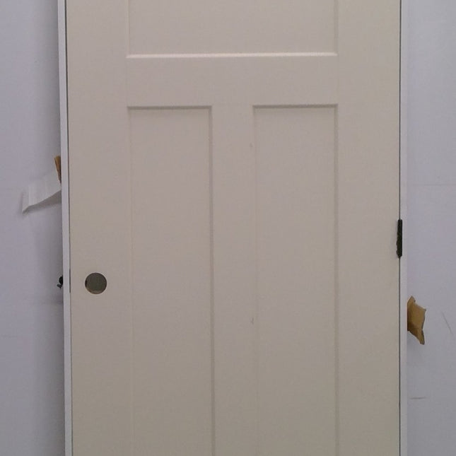 32" x 80" Prehung White 3-Panel Hollow Core Door