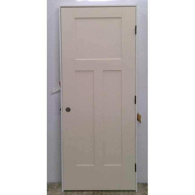 32" x 80" Prehung White 3-Panel Hollow Core Door
