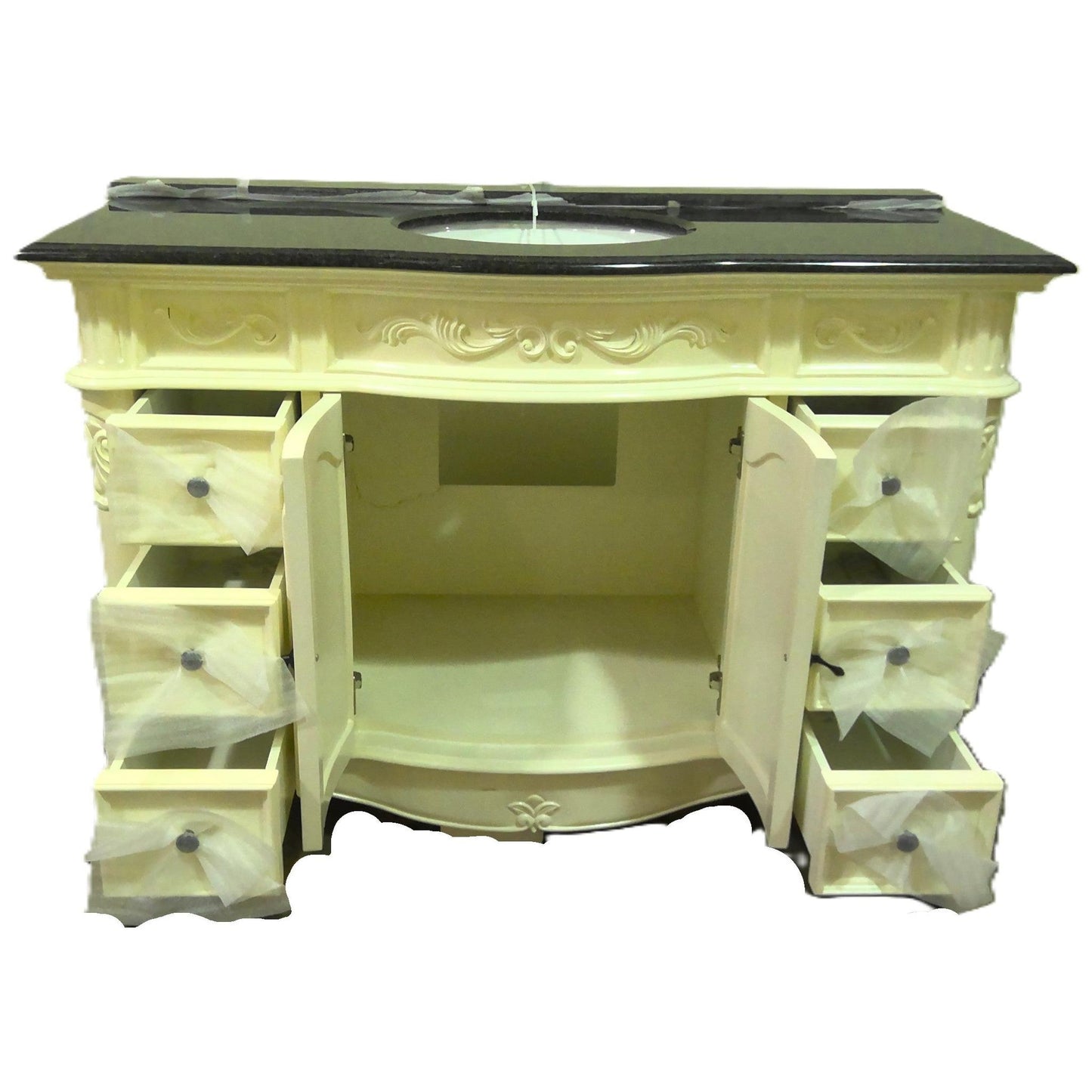 48" Single-Sink Antique White Vanity with Granite Stone Top