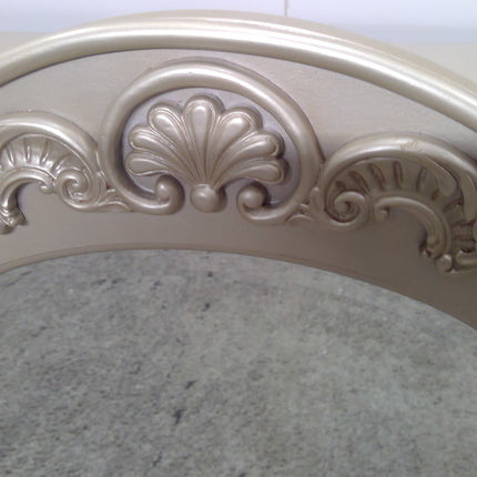 Ornate Silver Bedroom Vanity with Mirror