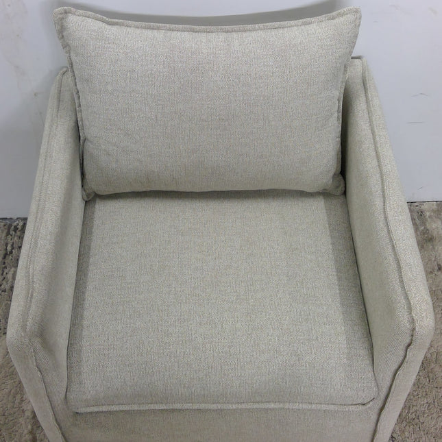 Gray Slouchy Lounge Chair with French Seams