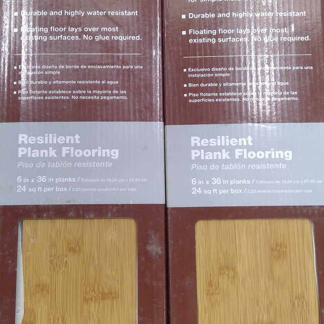 96 Square Feet of Resilient Vinyl Plank Flooring (4 Boxes) (Added 07/17/2026)