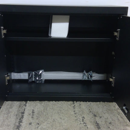 28" x 22" Black Steel Wall Cabinet