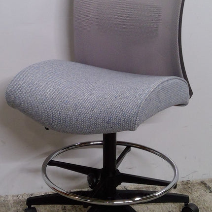 High Office Chair with Blue Seat and Gray Back
