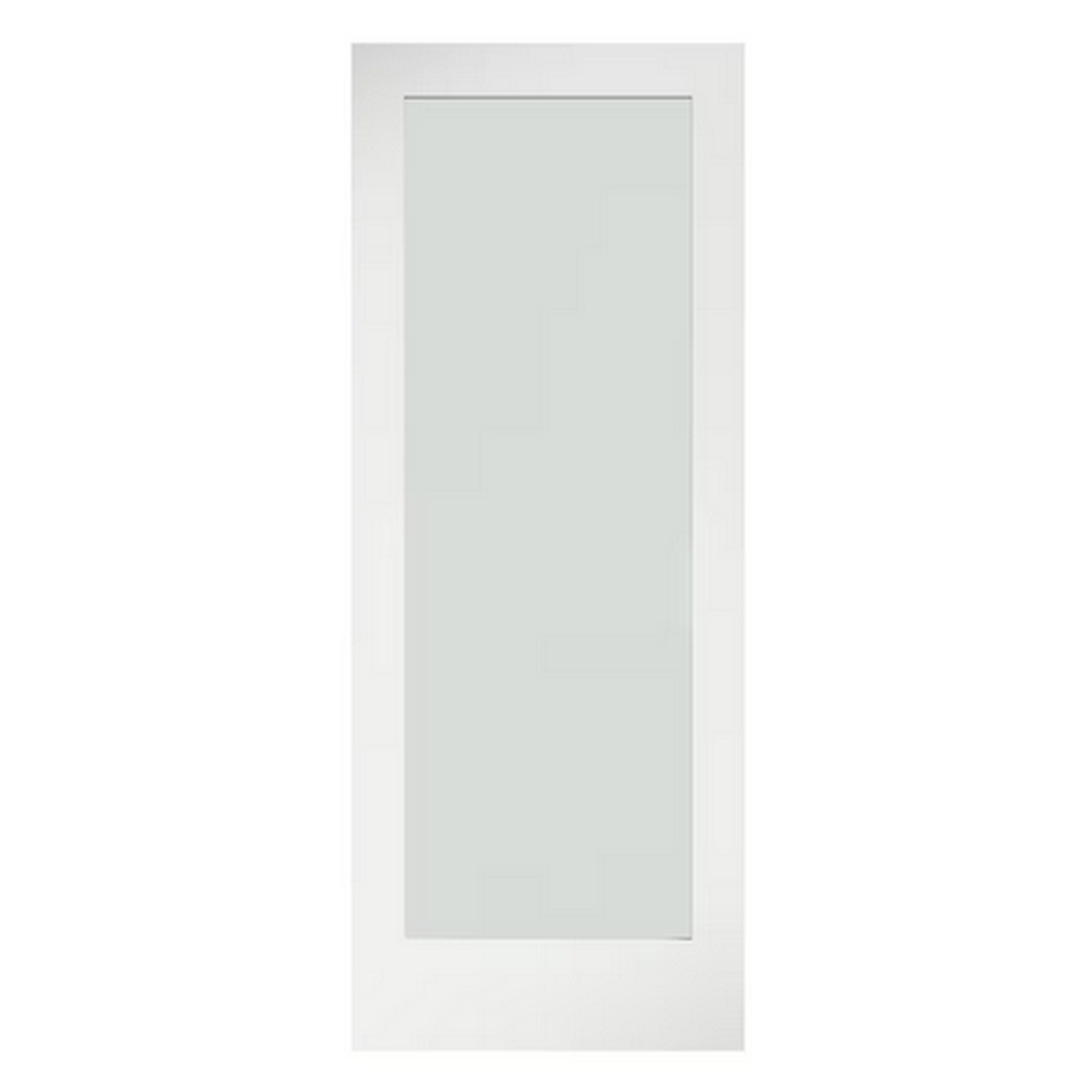 24" x 80" White Frosted Glass Door