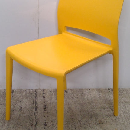 Yellow Plastic Armless Guest Chair