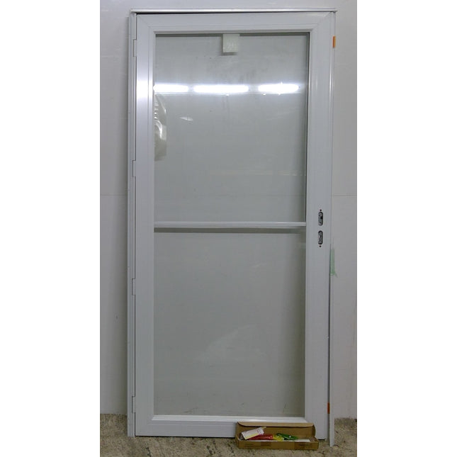 36" x 79" White Storm Door with Retractable Screen