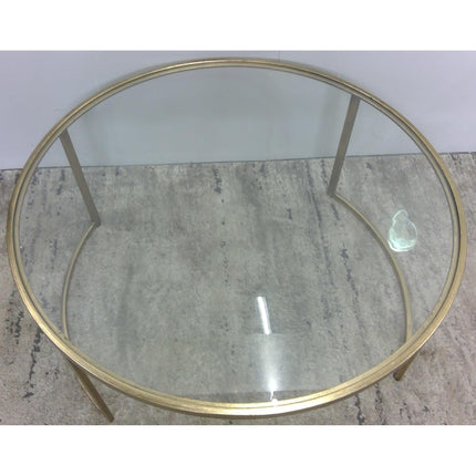 42" Round Metal Coffee Table with Glass Top (Added 07/29/2026)
