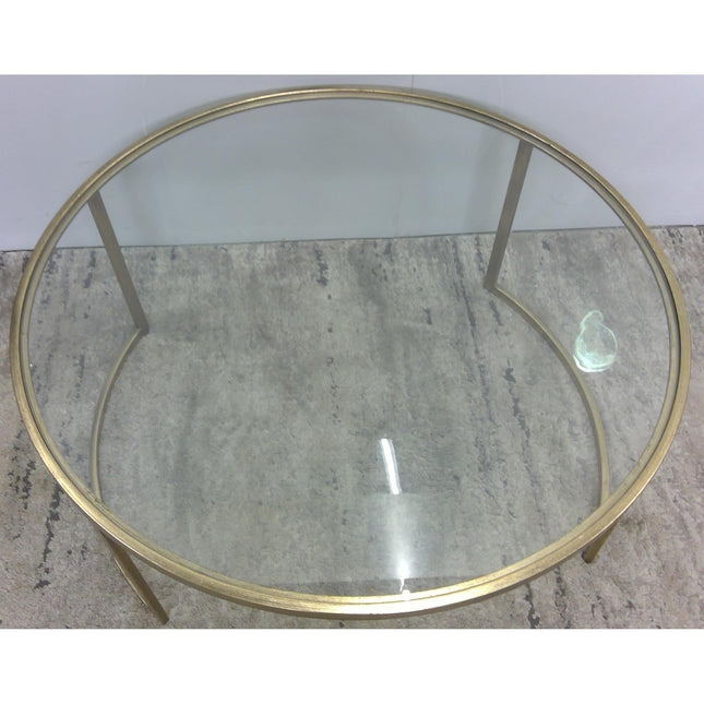 42" Round Metal Coffee Table with Glass Top (Added 07/29/2026)