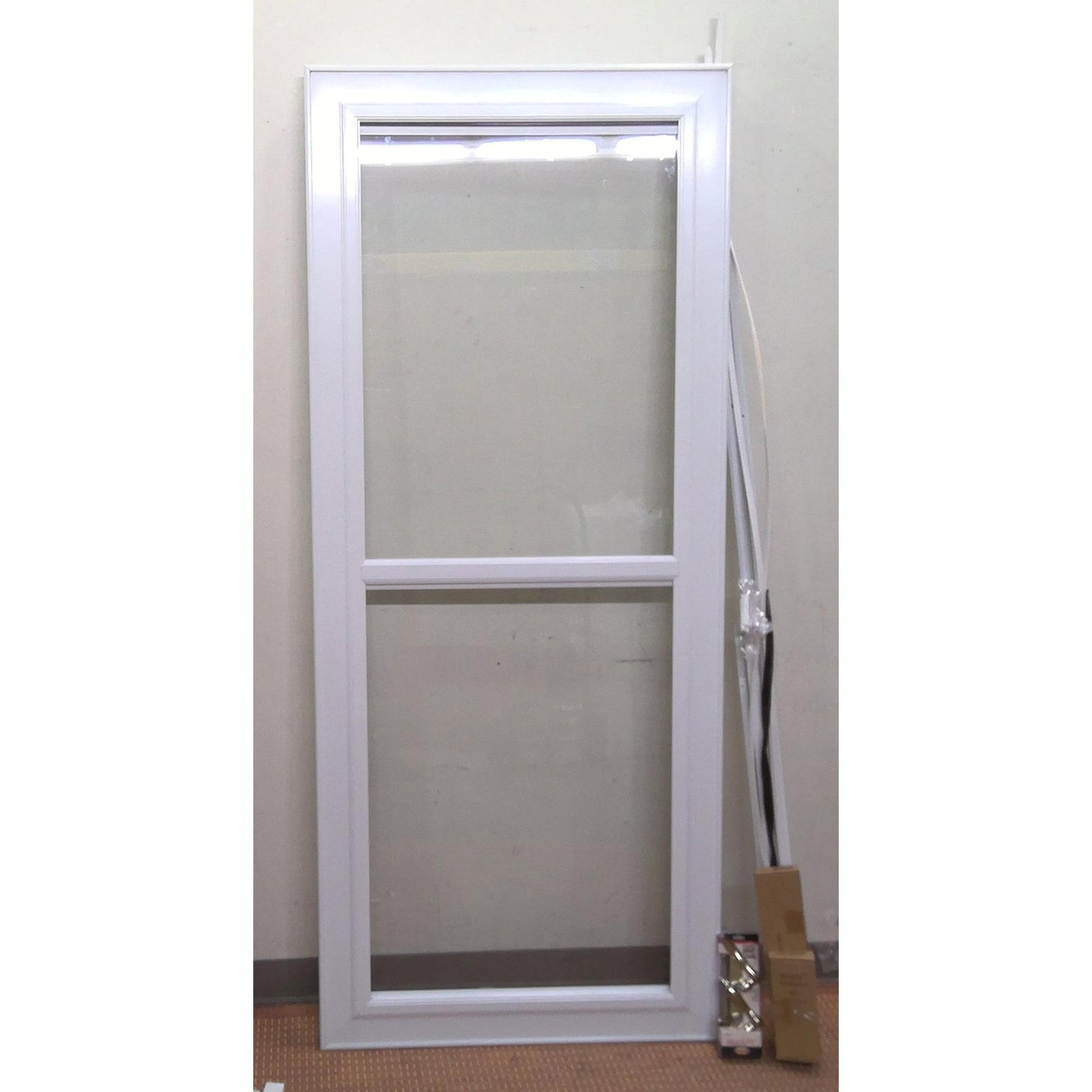 33" x 79" Split Fullview White Storm Door with Retractable Screen