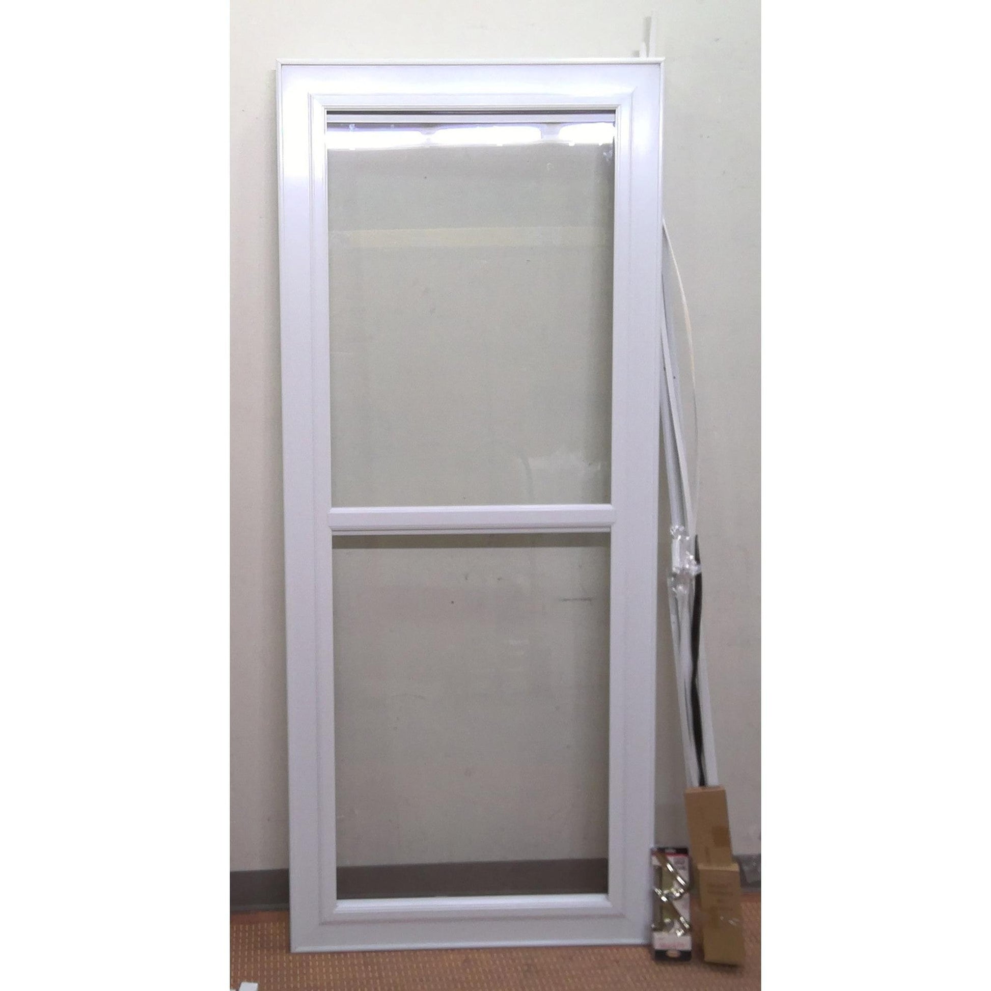 33" x 79" Split Fullview White Storm Door with Retractable Screen
