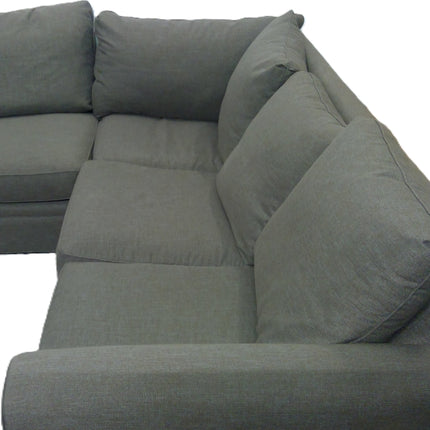 Brown 3 Piece U Shaped Sectional Sofa Large Living Room Couch Set