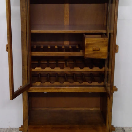 36" x 58" Wood Wine Cabinet with Glass Doors