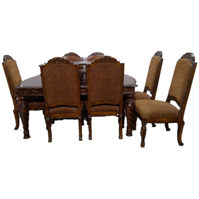 Ornate Dining Table with 7 Chairs