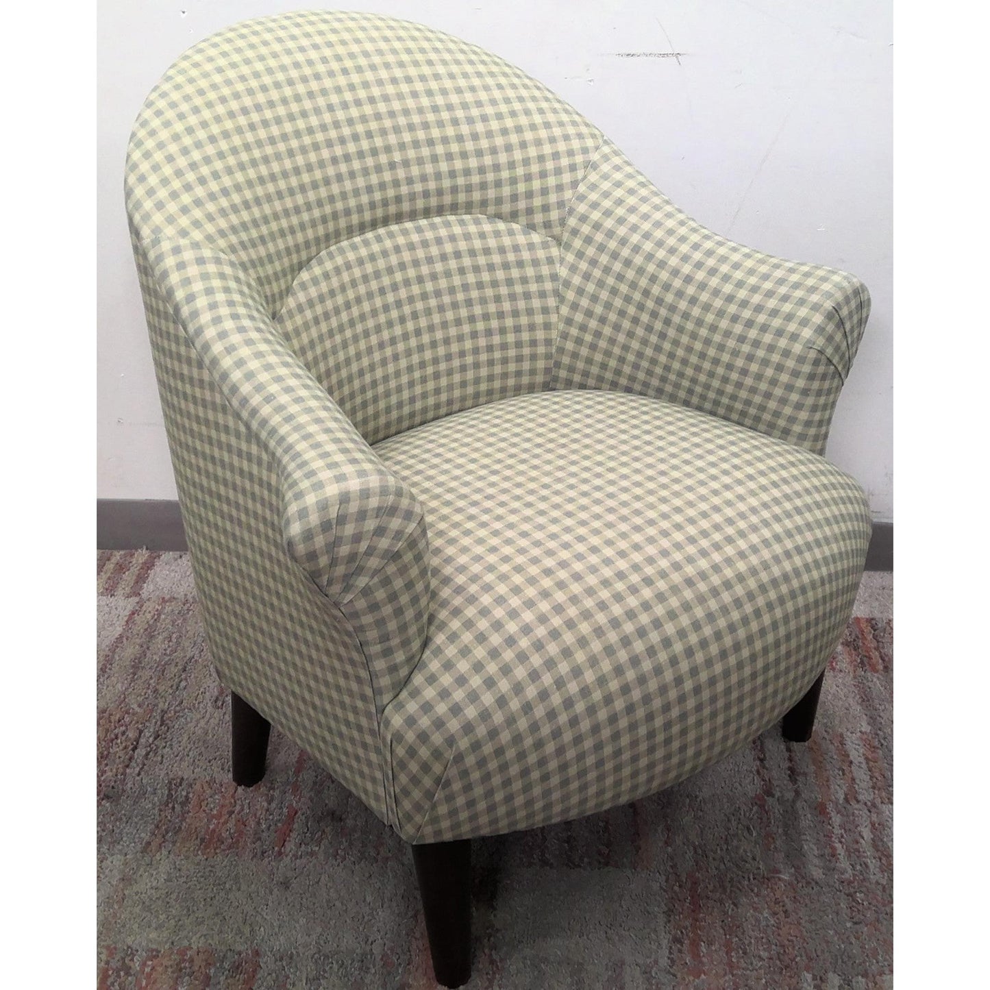 Green Checkered Accent Chair