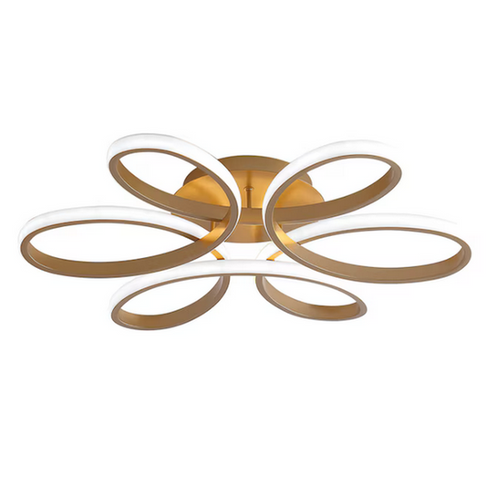 22.8-in Gold LED Semi-flush Mount Light with Acrylic Shade