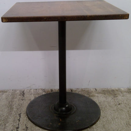 24" Square Cafe Table with Wood Top and Metal Base