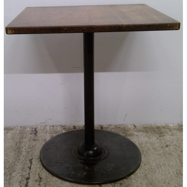 24" Square Cafe Table with Wood Top and Metal Base