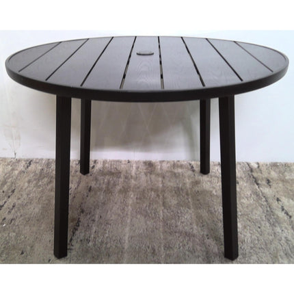 41.5" Round Black Metal Outdoor Table
