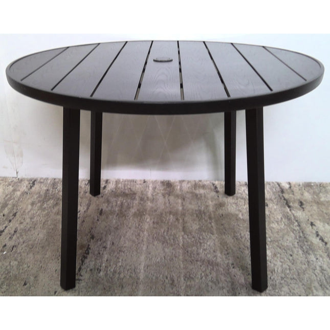 41.5" Round Black Metal Outdoor Table