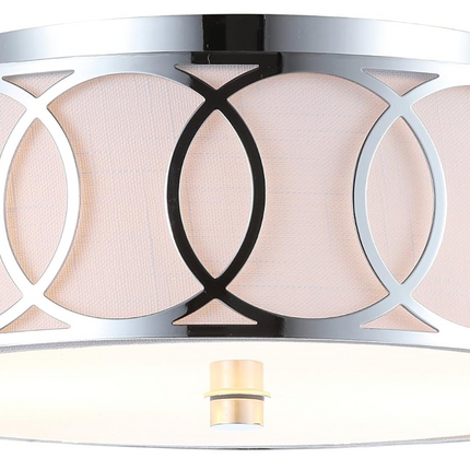 2-Light 12.25" Chrome Flush Mount Ceiling Light