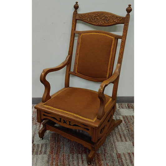 Antique Carved Victorian Platform Rocking Chair