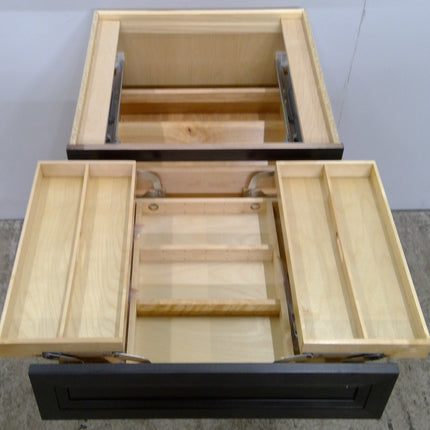 24" Black 3-Drawer Base Cabinet
