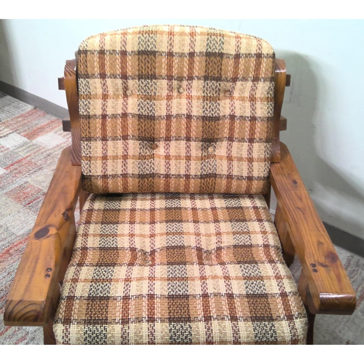 Rustic Armchair with Ottoman