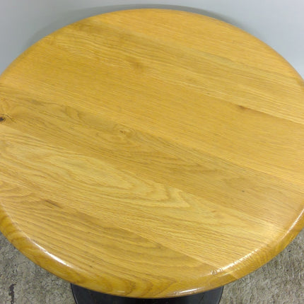 24" Round Cafe Table with Wood Top and Metal Base