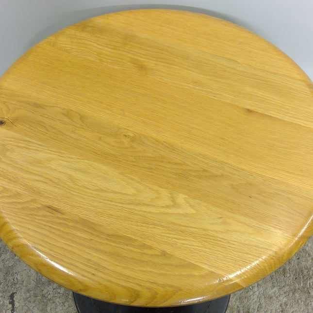 24" Round Cafe Table with Wood Top and Metal Base