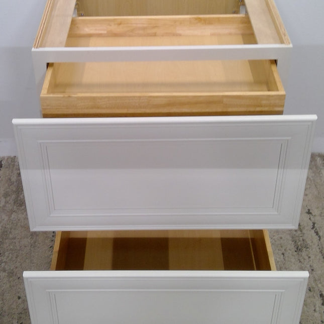 30" White 2-Drawer Plywood Base Cabinet