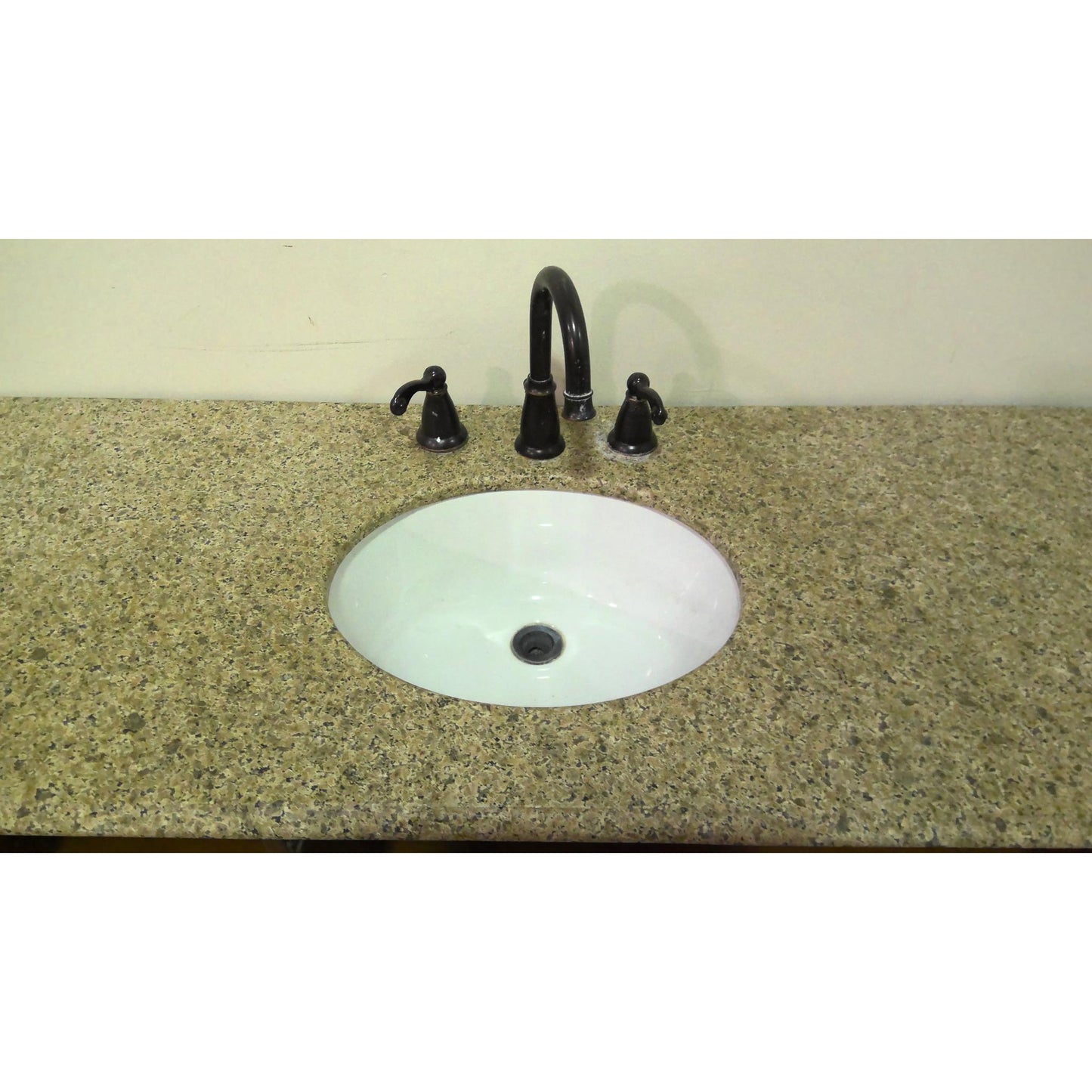 Vanity with Gold Faux Granite Countertop