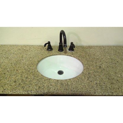 Vanity with Gold Faux Granite Countertop