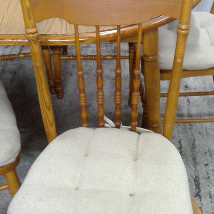 53.5" Oval Wood Table with 6 Wood Chairs
