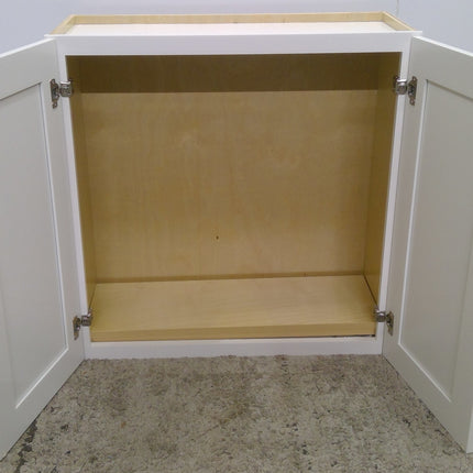White Shaker Upper Cabinet Plywood Soft Close Doors 30 Inch Wide