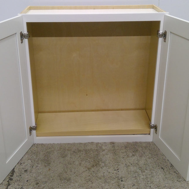 White Shaker Upper Cabinet Plywood Soft Close Doors 30 Inch Wide