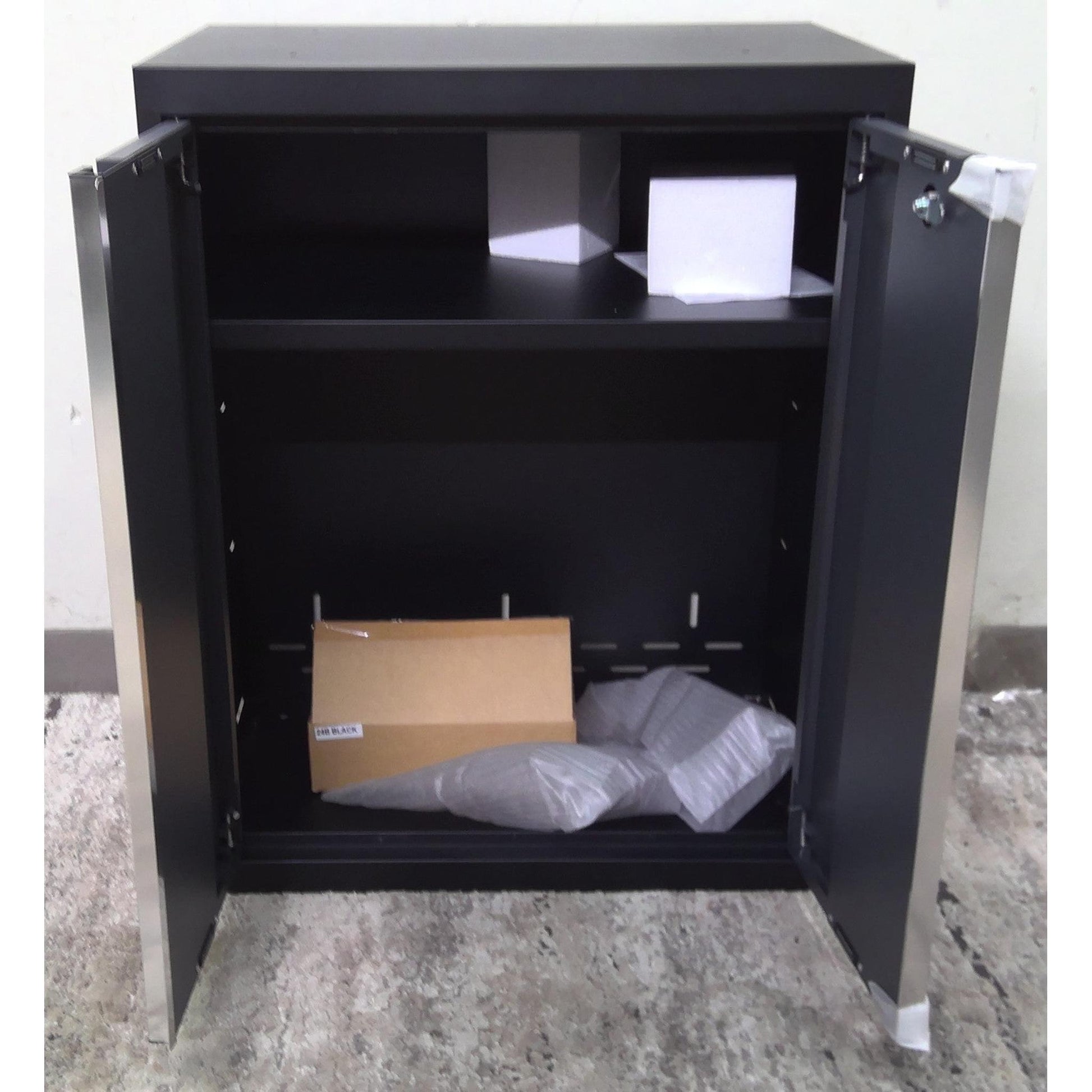 24" Black and Gray Steel Base Cabinet