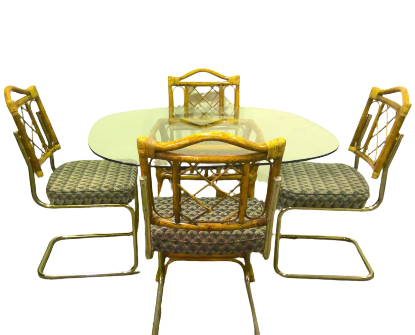 5-Piece Rattan Cantilever Dining Set