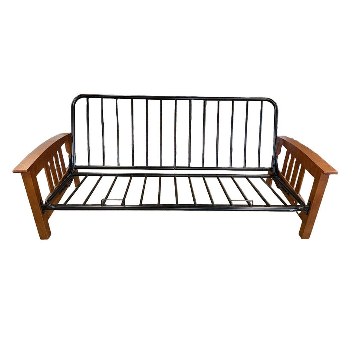Black Metal & Wood Futon Frame