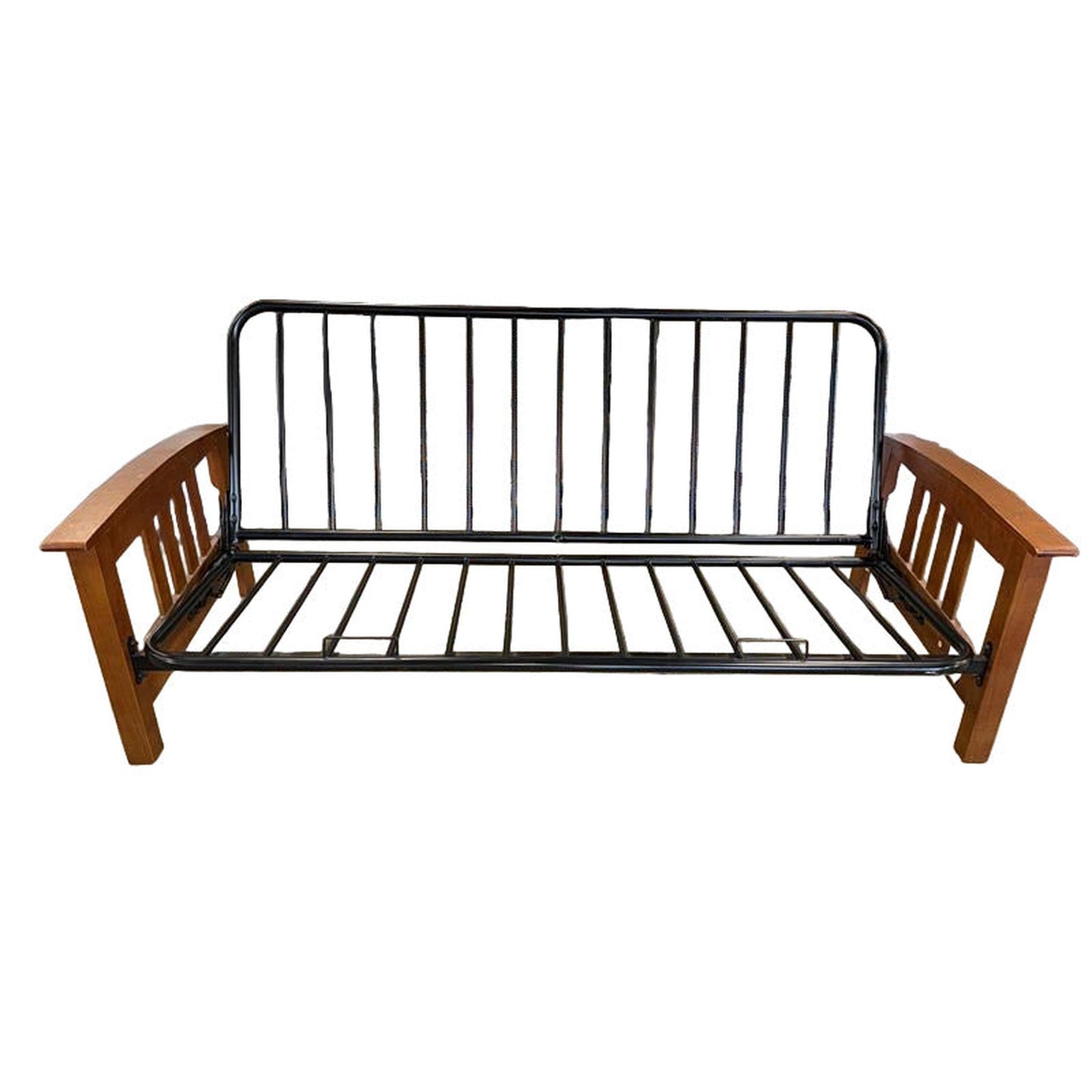 Black Metal & Wood Futon Frame