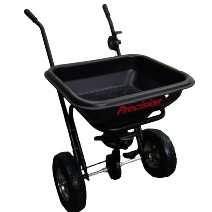Precision 100 Lb. Capacity Broadcast Spreader with Cover, front left